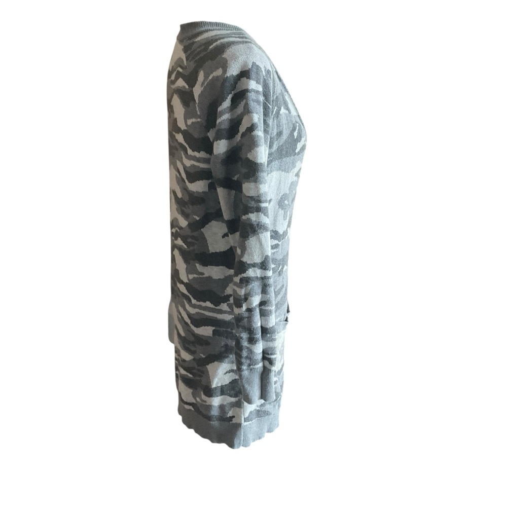 Lucky Brand Gray Camo Button Front Longline Cardigan XS - Picture 7 of 11